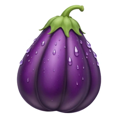 Combine an egg plant with the water drops emoji sticker