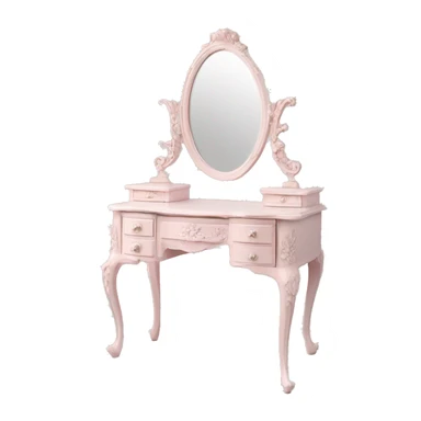 vintage rococo light pink dainty floral vanity sticker