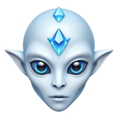 crystal alien portrait, head and shoulders only, transparent crystal skin, glowing core inside chest, sharp geometric features, 3D cartoon, mobile game icon style, clean background, no text, no watermark
 sticker