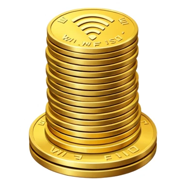 wifi money coin stack sticker