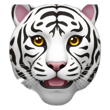 white tiger Japanese mask sticker