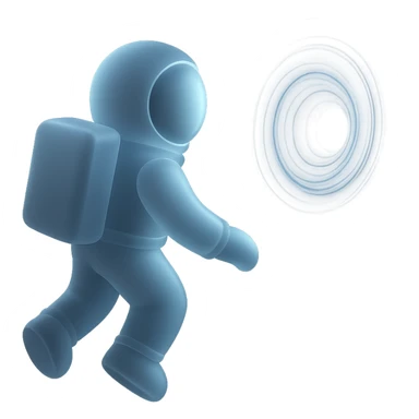 matte glass style astronaut floating near a wormhole, inspired by Interstellar sticker