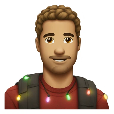 😒 with Christmas lights sticker