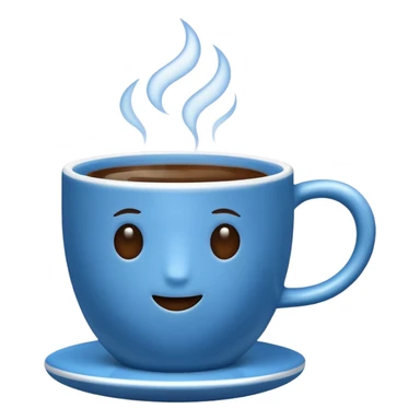 hot blue coffe cup sticker