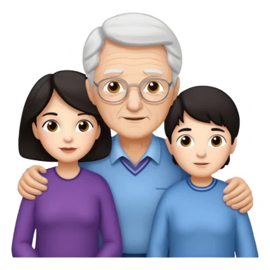 All white grandma and grandpa. The kids should have dark hair sticker