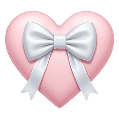 Pastel pink heart with white bow sticker