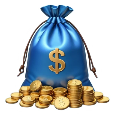 money bag on top of blue coins stack sticker