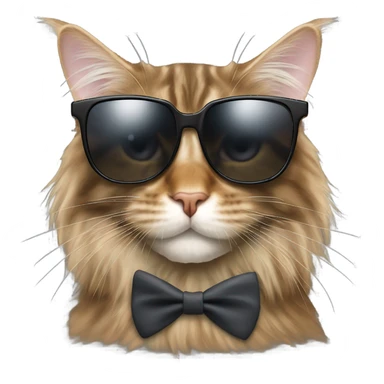 Maincoon Tabby cat with sunglasses sticker