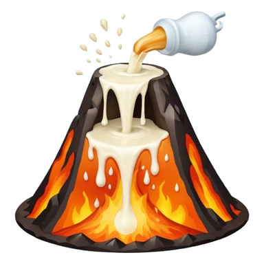 Volcano shooting out milk sticker