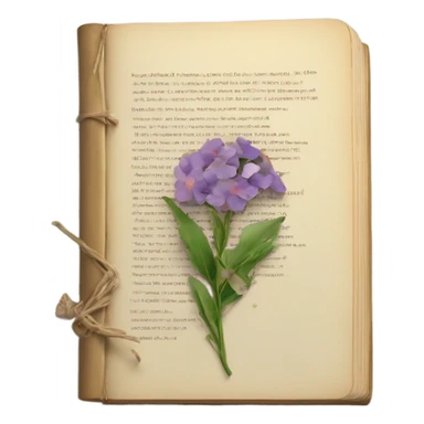 book with some pressed flowers on the pages realistic flowers pressing sticker