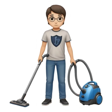 Harry Potter is vacuum cleaning the room sticker