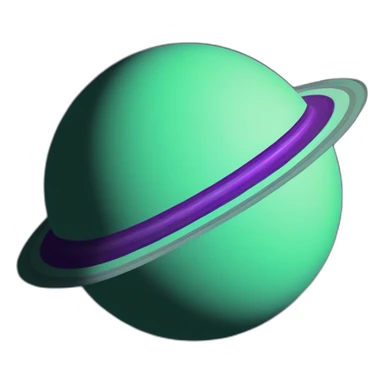 green planet with purple saturn rings with grey moon sticker