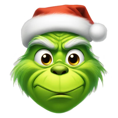 Grinch wearing a Christmas hat  sticker