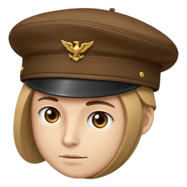 A brown military beret  sticker