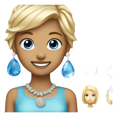 Keep this photo smiling girls with jewelry but blonde girl has blue eyes sticker