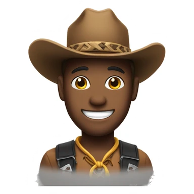 Star smiling with a cow boy hat sticker