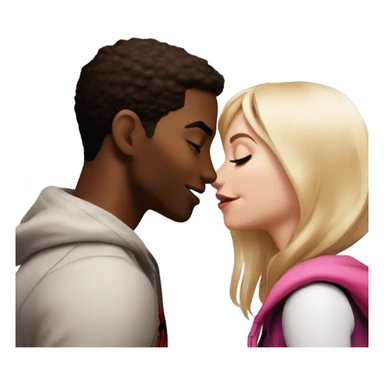 Spider-Man miles morales kissing brown gwen Stacey  sticker