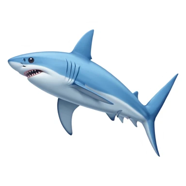 Tralalero Tralala. It has the appearance of a blue shark, with elongated side fins that create legs. On its three feet, it wears blue Nike shoes. sticker