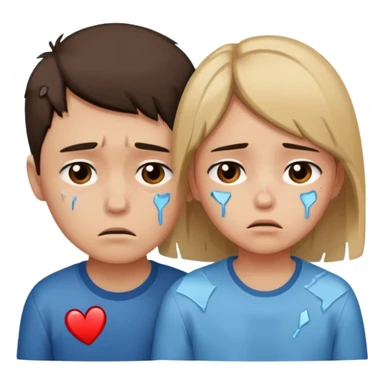 boy and girl heart big break sticker