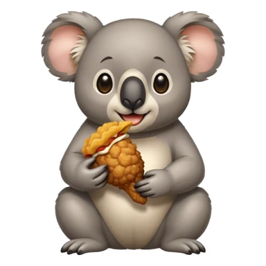 un koala comiendo una pieza de pollo sticker