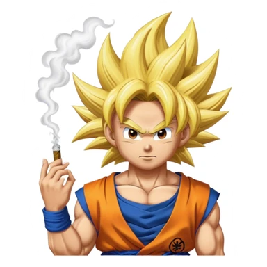 Super saiyan 3 goku smokin a hemp doobie sticker