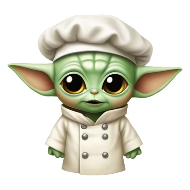 baby yoda wearing chef hat sticker