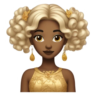 Create the zodiac sign leo as a girl with elaborate makeup and dress that matches the zodiac sign  sticker