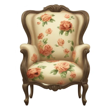 Vintage chair with flower design sticker