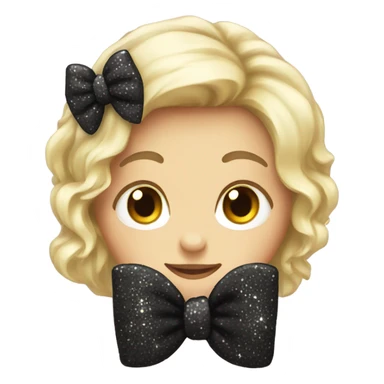 Black sparkly bow sticker