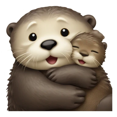 sea otter hugging baby sea otter sticker
