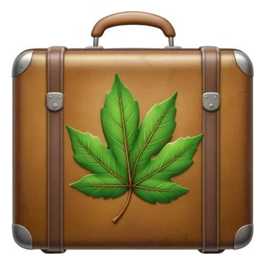suitcase with a leaf on it  sticker