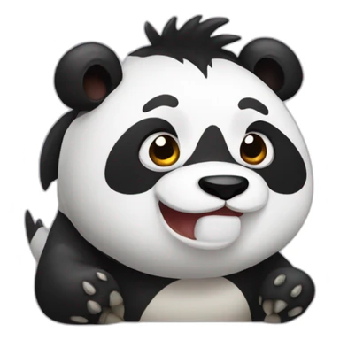 A panda bear mixed with a dino sticker