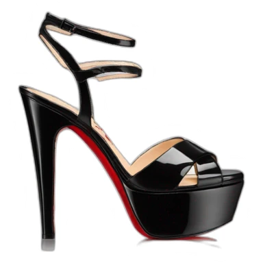 One WEDGE heel LOUBOUTIN black PATENT sticker
