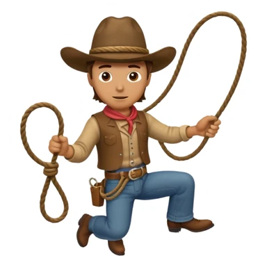 Cowboy swinging lasso sticker