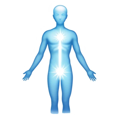 White strong spiritual aura emits from human silhouette  sticker