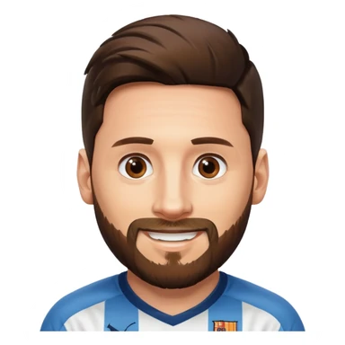 Lionel Messi with a beard sticker
