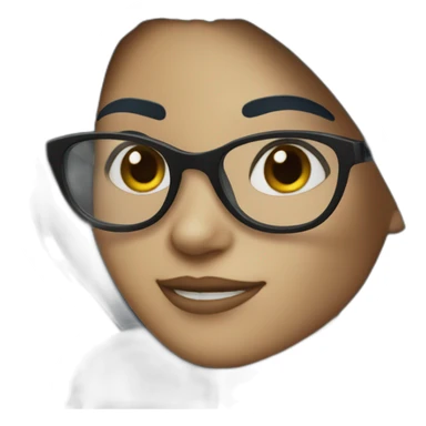 dark blue eskimo girl with black hair smiling with sunglasses sticker