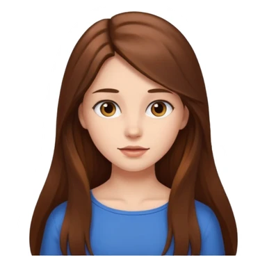 This girl with long brown hair ￼ from the shoulders up ￼ sticker