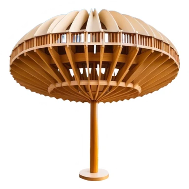 Cinematic Realistic Metropol Parasol Landmark Emoji, depicted with a modern wooden structure set against a vibrant cityscape rendered with detailed textures and dynamic, contemporary lighting. sticker