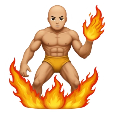 A biant big foot on fire with saitama sticker