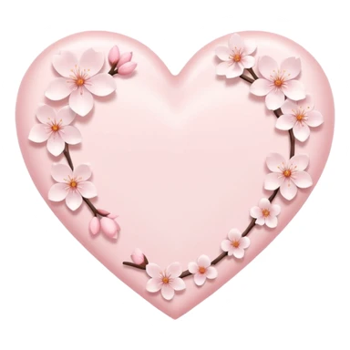 white heart with subtle sakura petal texture sticker