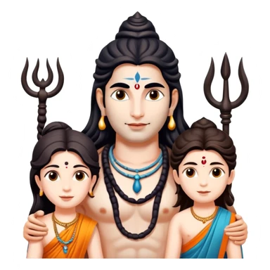 lord shiva with family  sticker