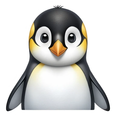 cinematic-cute-emperor-penguin-portrait-emoji,-head-tilted-playfully-and-inquisitively,-with-glossy,-pristine-plumage-accented-by-a-bright-beak-and-round,-sparkling-eyes-filled-with-curiosity,-simplified-yet-irresistibly-adorable-features zoomed into the face sticker