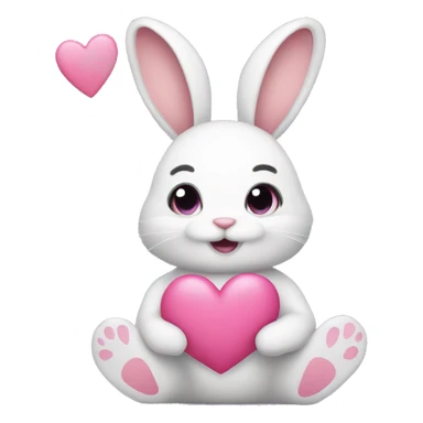 Bunny sending pink hearts sticker