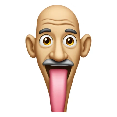 man with long nose and tongue sticker