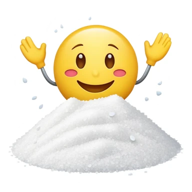happy emoji with a pile of salt sticker