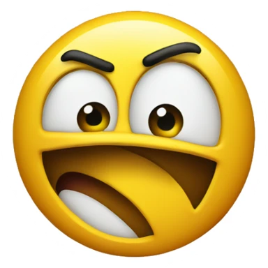Shocked scared yellow emoji face sticker