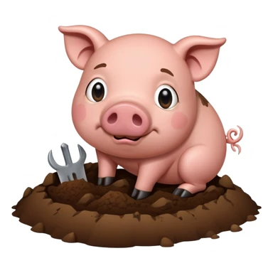 pig digging a grave sticker