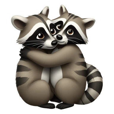 two raccoons hugging sticker