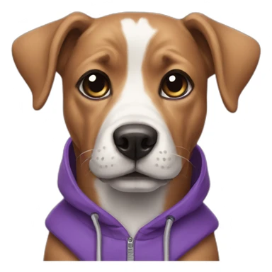 dog with purple hoodie sticker